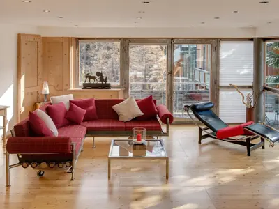 Ein Sitzbereich in der Unterkunft Backstage Hotel Serviced Apartments