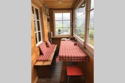 Ein Sitzbereich in der Unterkunft Chalet Sonnenheim mit atemberaubender Aussicht
