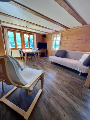 Ein Sitzbereich in der Unterkunft Chalet Sonnenheim mit atemberaubender Aussicht