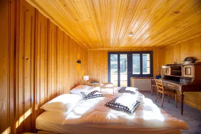Ein Bett oder Betten in einem Zimmer der Unterkunft Ferienwohnung Lochstafel
