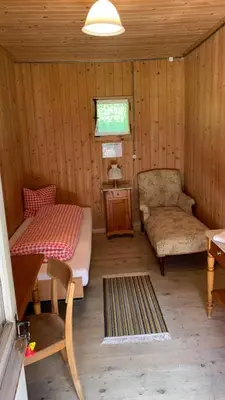 Ein Sitzbereich in der Unterkunft Berghaus Iffigenalp