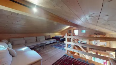 Ein Sitzbereich in der Unterkunft Idyllic chalet in Evolène, with view on the Dent Blanche and the mountains