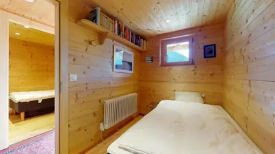 Ein Bett oder Betten in einem Zimmer der Unterkunft Idyllic chalet in Evolène, with view on the Dent Blanche and the mountains