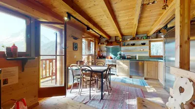 Küche/Küchenzeile in der Unterkunft Idyllic chalet in Evolène, with view on the Dent Blanche and the mountains