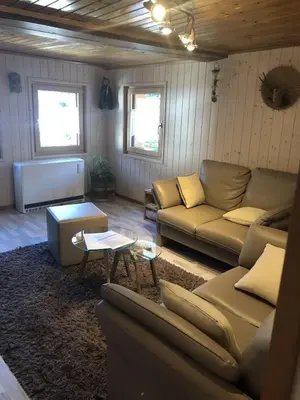 Ein Sitzbereich in der Unterkunft Distel