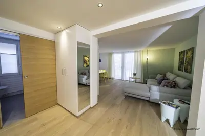 Ein Sitzbereich in der Unterkunft Mountain Apartments Zermatt Nr 1