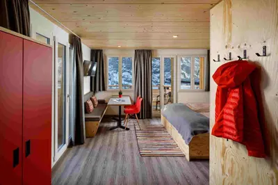 Ein Sitzbereich in der Unterkunft Eiger Guesthouse