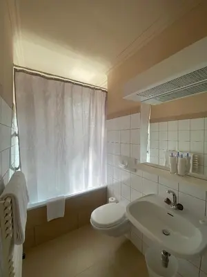 Ein Badezimmer in der Unterkunft Hotel De La Paix