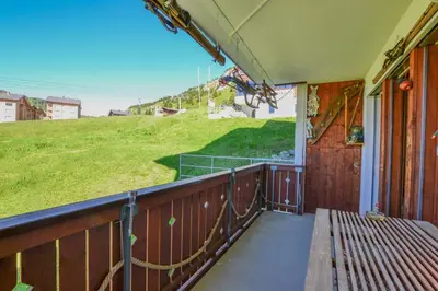 Ein Balkon oder eine Terrasse in der Unterkunft Weisshorn 24