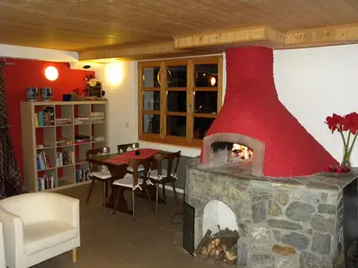Ein Sitzbereich in der Unterkunft Hotel Restaurant Walliser Sonne