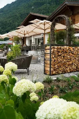 Ein allgemeiner Bergblick oder ein Berglick von des Hotels aus