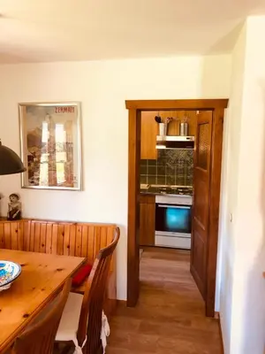 Küche/Küchenzeile in der Unterkunft Appartement Waidmannsheil mit schöner Aussicht