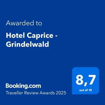 Ein Zertifikat, Auszeichnung, Logo oder anderes Dokument, das in der Unterkunft Hotel Caprice - Grindelwald ausgestellt ist