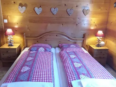 Ein Bett oder Betten in einem Zimmer der Unterkunft Apartment mit Traumblick im Haus Olympia