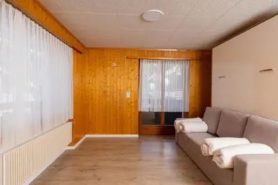 Ein Sitzbereich in der Unterkunft Haus Slalom