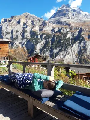 Ein allgemeiner Bergblick oder ein Berglick von der Ferienwohnung aus