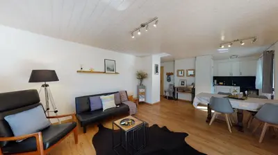 Ein Sitzbereich in der Unterkunft Aletsch Arena - modern and bright 2 bedroom apartment