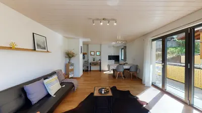 Ein Sitzbereich in der Unterkunft Aletsch Arena - modern and bright 2 bedroom apartment