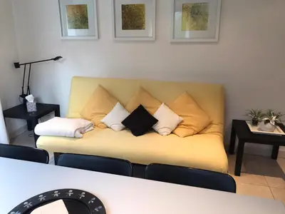 Ein Sitzbereich in der Unterkunft Appartamento da 2 locali a Bosco Gurin