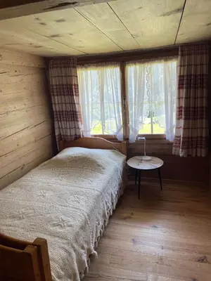 Ein Bett oder Betten in einem Zimmer der Unterkunft Ferienwohnung im Grünen