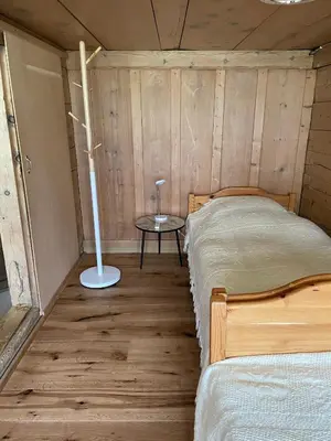 Ein Bett oder Betten in einem Zimmer der Unterkunft Ferienwohnung im Grünen
