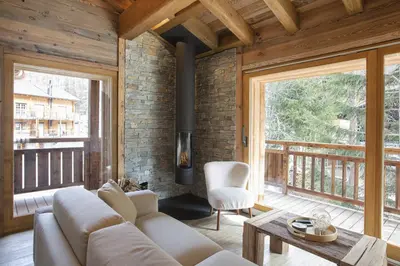 Ein Sitzbereich in der Unterkunft Polaris 1 006 - LUXE & SKI LIFT apartment 6 pers