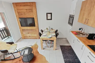 Küche/Küchenzeile in der Unterkunft Appartement en plein centre de Crans Montana