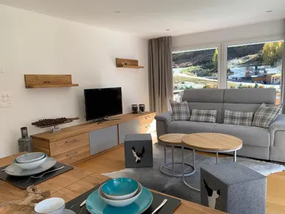 Ein Sitzbereich in der Unterkunft Luxury Apartment Romaine 1st floor