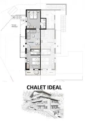 Grundriss der Unterkunft Chalet Ideal Saas-Fee