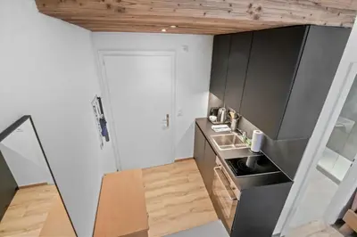 Küche/Küchenzeile in der Unterkunft Studio cosy au centre de Crans-Montana