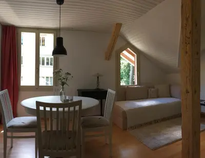 Ein Sitzbereich in der Unterkunft B3 Apartment