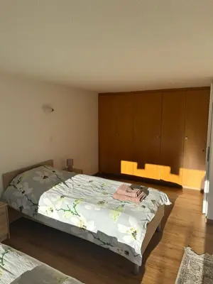 Ein Bett oder Betten in einem Zimmer der Unterkunft Chalet à Savièse en bordure de forêt