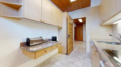 Küche/Küchenzeile in der Unterkunft 5min. from the ski slopes Crans-Montana, 2 bedrooms, covered parking