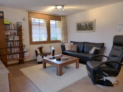 Ein Sitzbereich in der Unterkunft Apartment Laerchehus West by Interhome