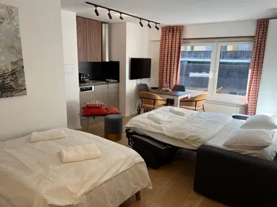 Ein Bett oder Betten in einem Zimmer der Unterkunft La Perle Montana