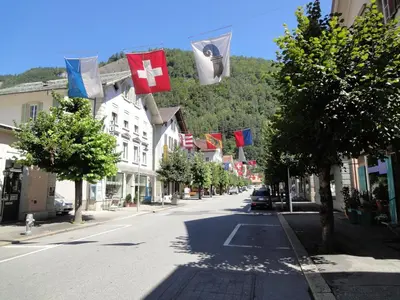 Ein allgemeiner Bergblick oder ein Berglick von der Ferienwohnung aus
