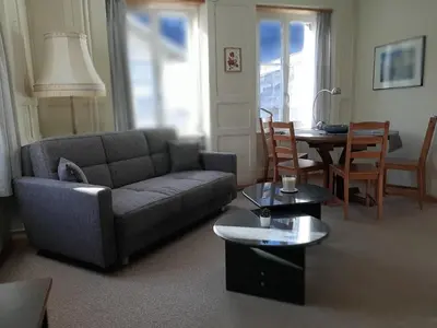 Ein Sitzbereich in der Unterkunft Ferienwohnung Rothorn Meiringen
