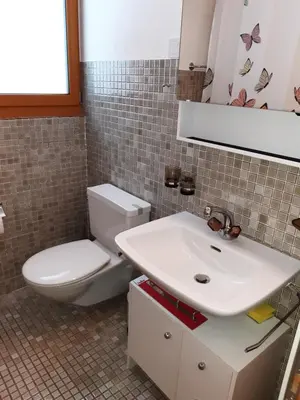 Ein Badezimmer in der Unterkunft Zinal - Studio/mezzanine à 2 pas du télécabine