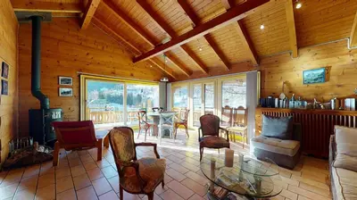 Ein Sitzbereich in der Unterkunft Chalet in the heart of the Val d'Anniviers resort