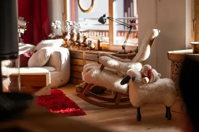 Ein Sitzbereich in der Unterkunft Duplex de charme à Zermatt
