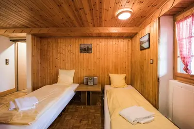 Ein Bett oder Betten in einem Zimmer der Unterkunft Chalet Bergwelt - Panoramic view
