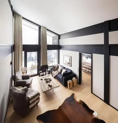 Ein Sitzbereich in der Unterkunft Lauchernalp Resort Residences