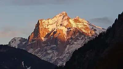 Ein allgemeiner Bergblick oder ein Berglick von des Ferienhauses aus