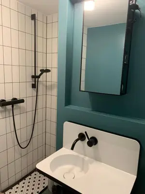 Ein Badezimmer in der Unterkunft Triftbach - View over Zermatt