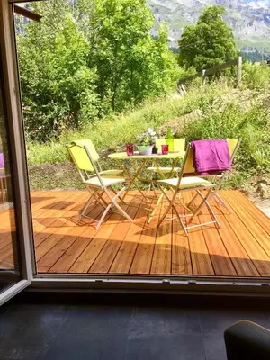 Ein allgemeiner Bergblick oder ein Berglick von der Ferienwohnung aus