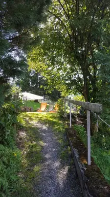 Ein Garten an der Unterkunft Chalet Wärgistal