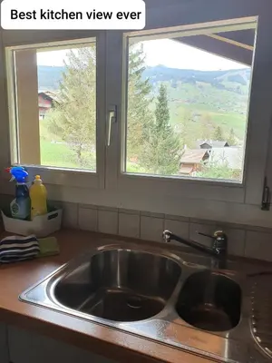 Ein allgemeiner Bergblick oder ein Berglick von der Ferienwohnung aus