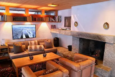 Ein Sitzbereich in der Unterkunft Chalet Morgane