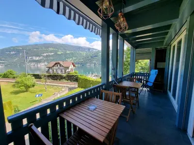 Ein allgemeiner Bergblick oder ein Berglick von der Ferienwohnung aus