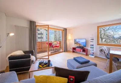 Ein Sitzbereich in der Unterkunft Chalet Monchsbuffel